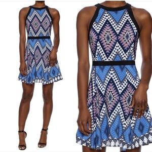 Yummi Kim Night Out Halter Fit and Flare Silk Mini Dress Size XS